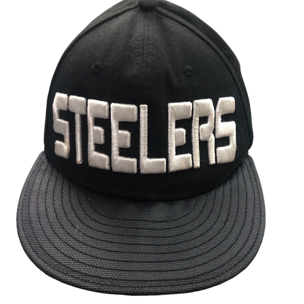 New Era Pittsburg Steelers Hat Baseball Cap One Size Trucker Black Embroidered